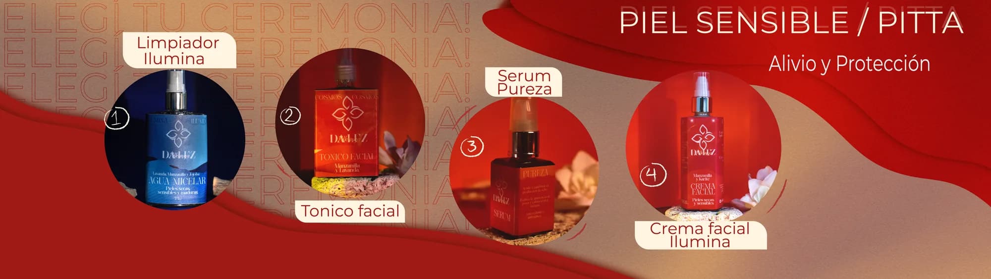 Ceremonia facial para piel sensible / Pitta: alivio y protección